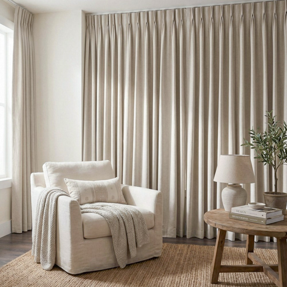 Hearty Pinstripe Textured 100% Blackout Curtains