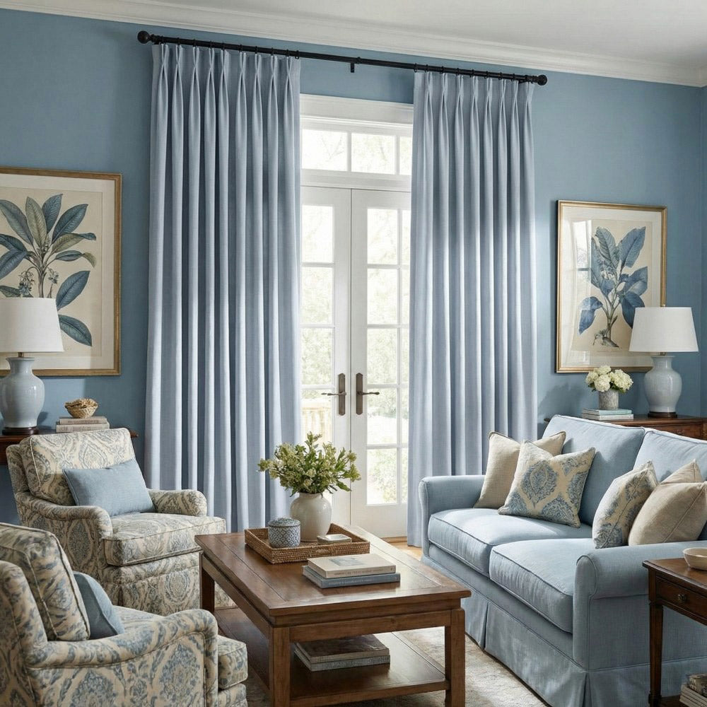 Hearty Pinstripe Textured 100% Blackout Curtains
