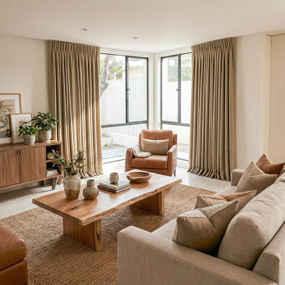 Hearty Pinstripe Textured 100% Blackout Curtains