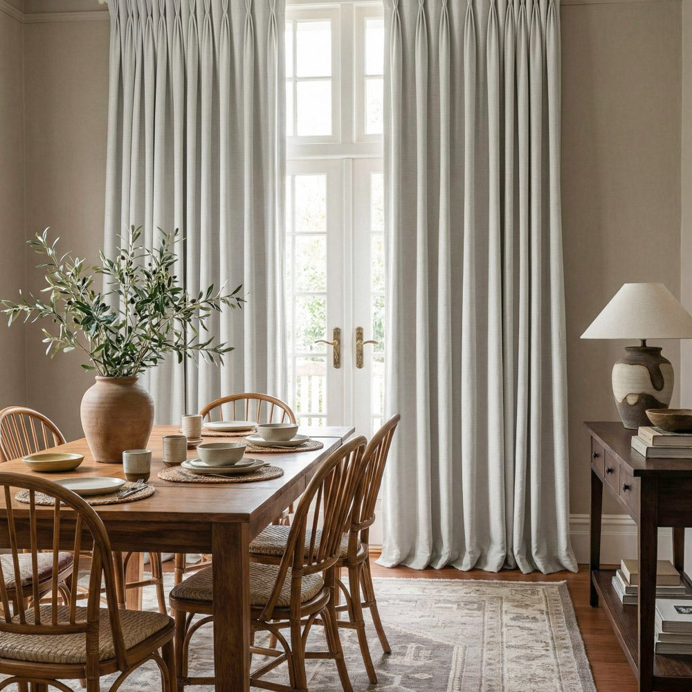 Hearty Pinstripe Textured 100% Blackout Curtains - Clean & Elegant