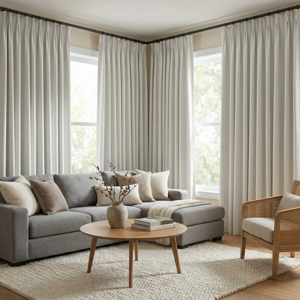 Hearty Pinstripe Textured 100% Blackout Curtains