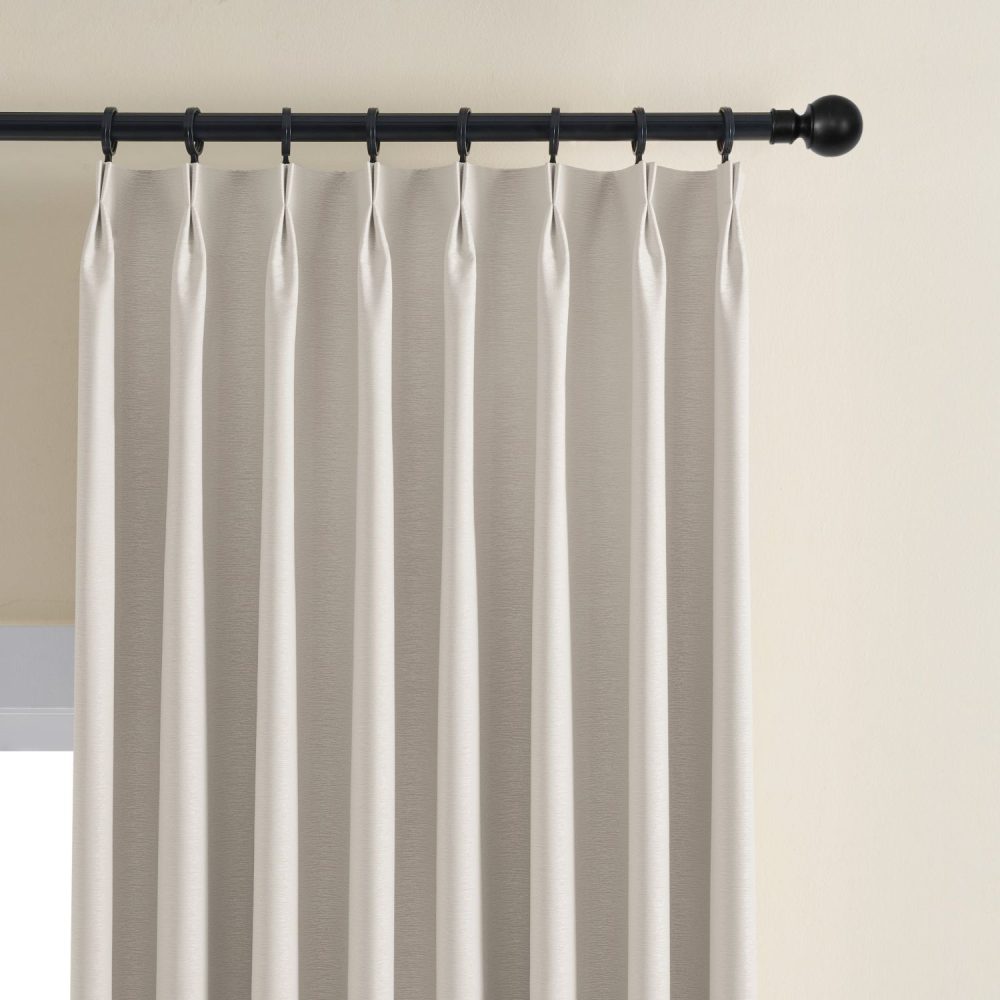 Hearty Pinstripe Textured 100% Blackout Curtains