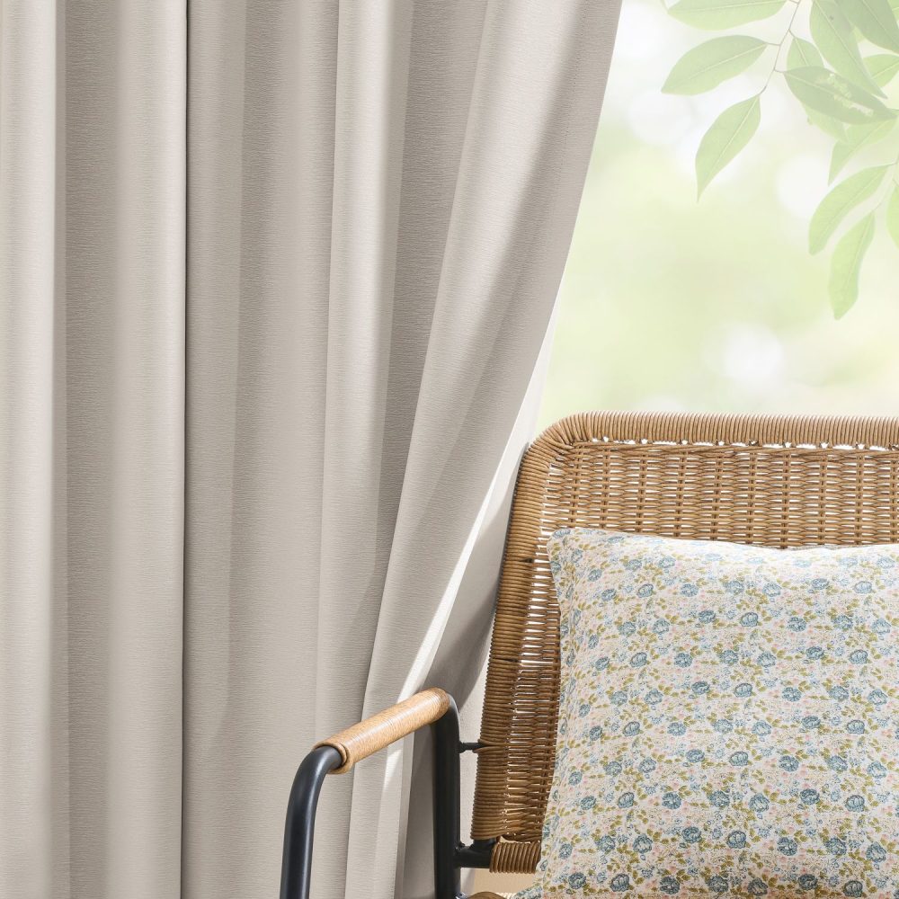 Hearty Pinstripe Textured 100% Blackout Curtains