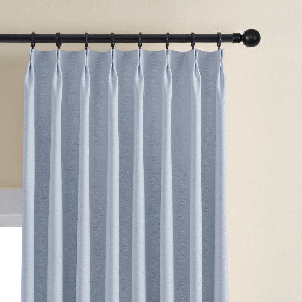 Hearty Pinstripe Textured 100% Blackout Curtains