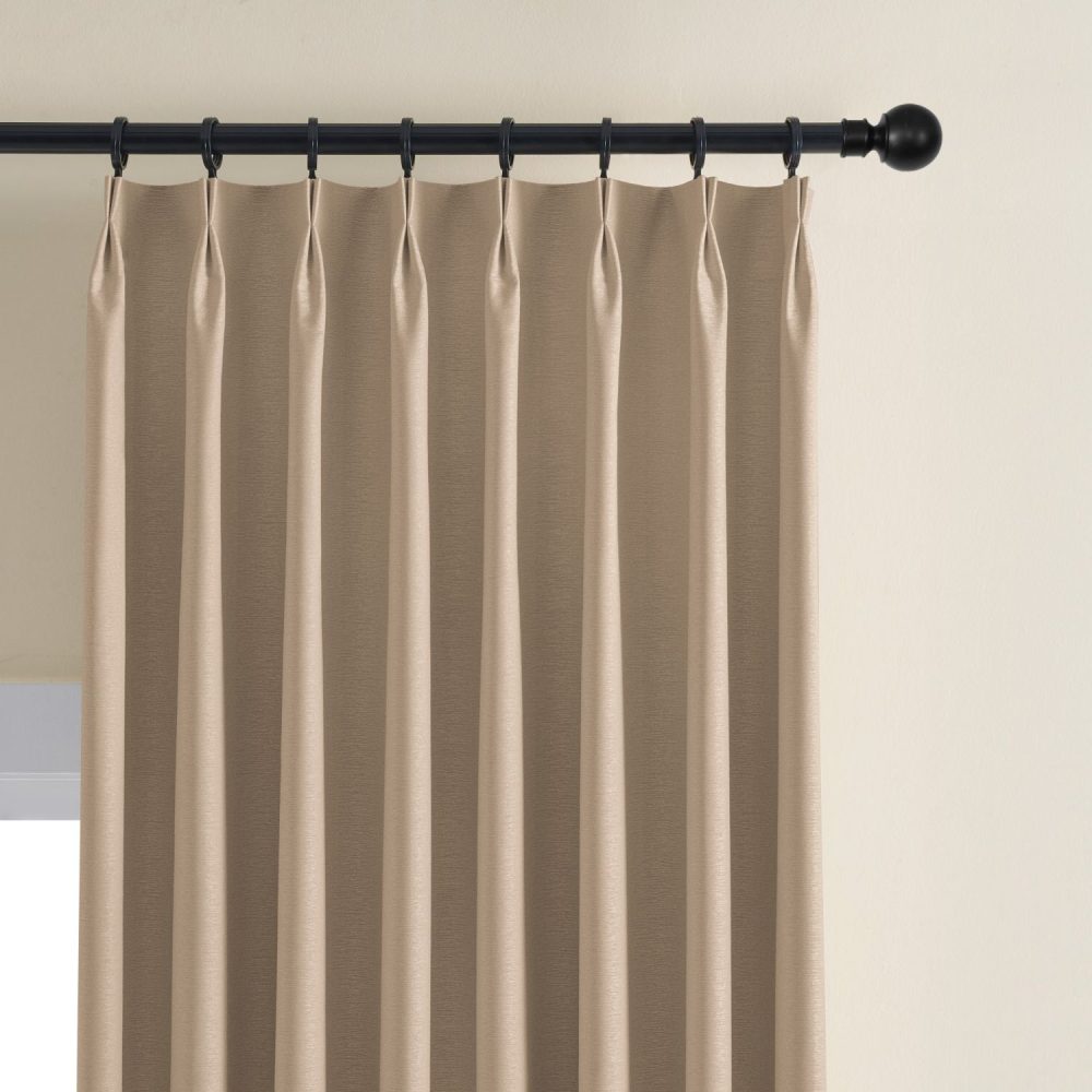 Hearty Pinstripe Textured 100% Blackout Curtains