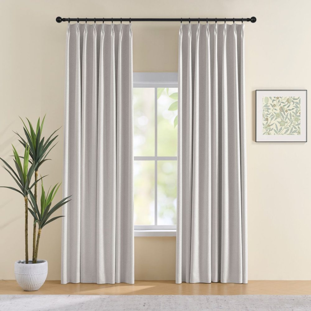 Hearty Pinstripe Textured 100% Blackout Curtains