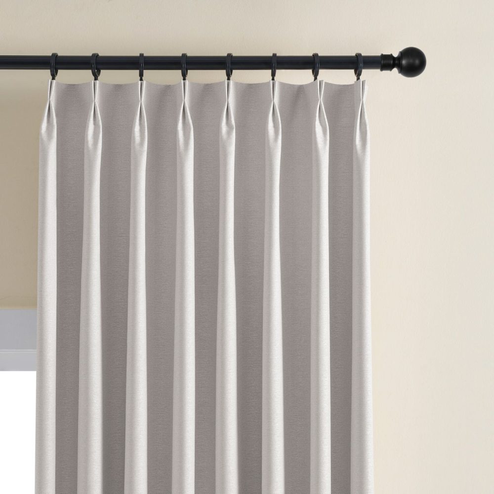 Hearty Pinstripe Textured 100% Blackout Curtains