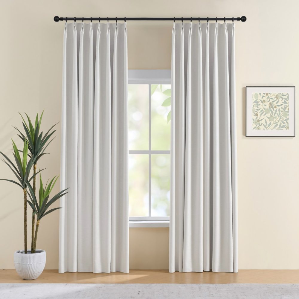 Hearty Pinstripe Textured 100% Blackout Curtains