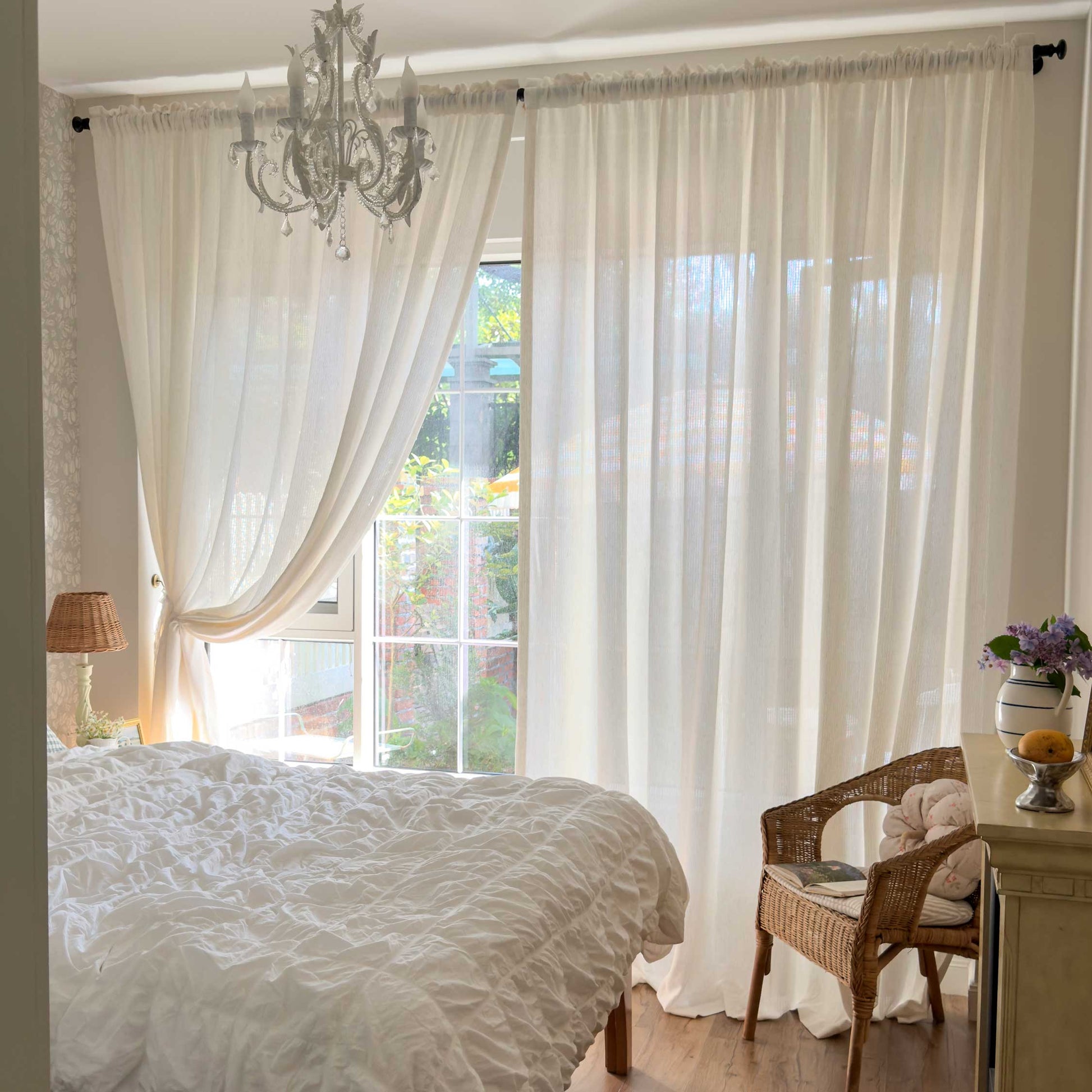 Helmi Loosely Woven Neutral Sheer Curtains