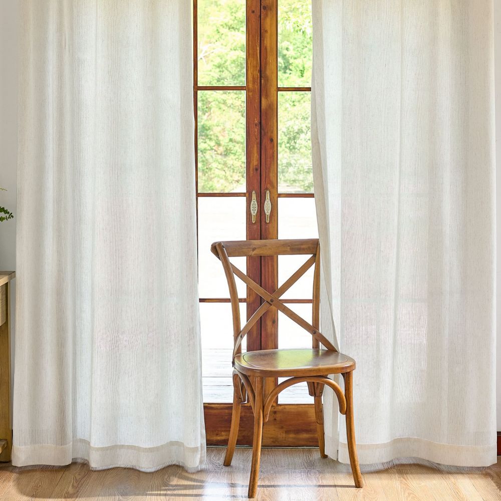 Helmi Loosely Woven Neutral Sheer Curtains