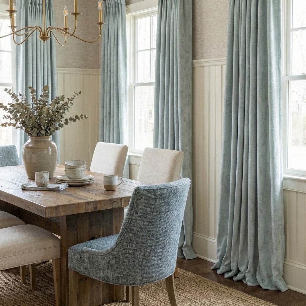 Iris Chenille-like Subtle Damask Curtains