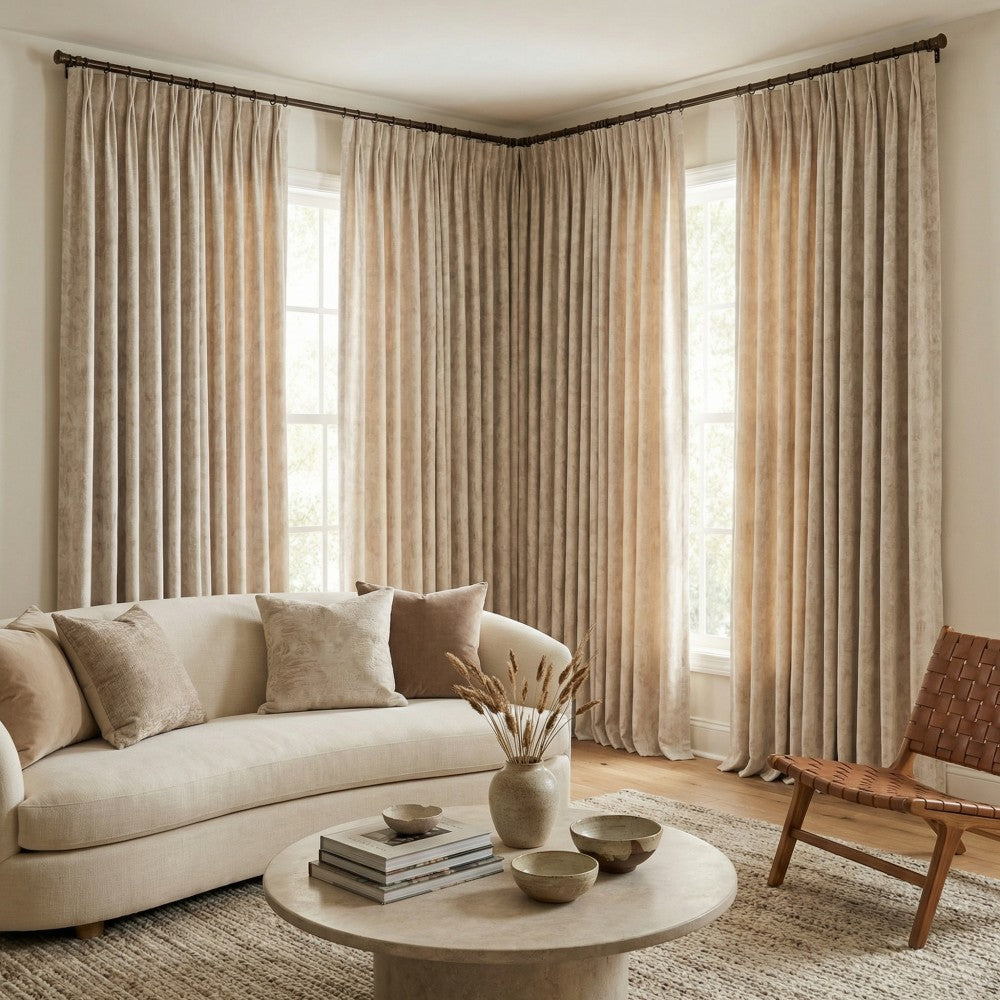 Iris Chenille-like Subtle Damask Curtains