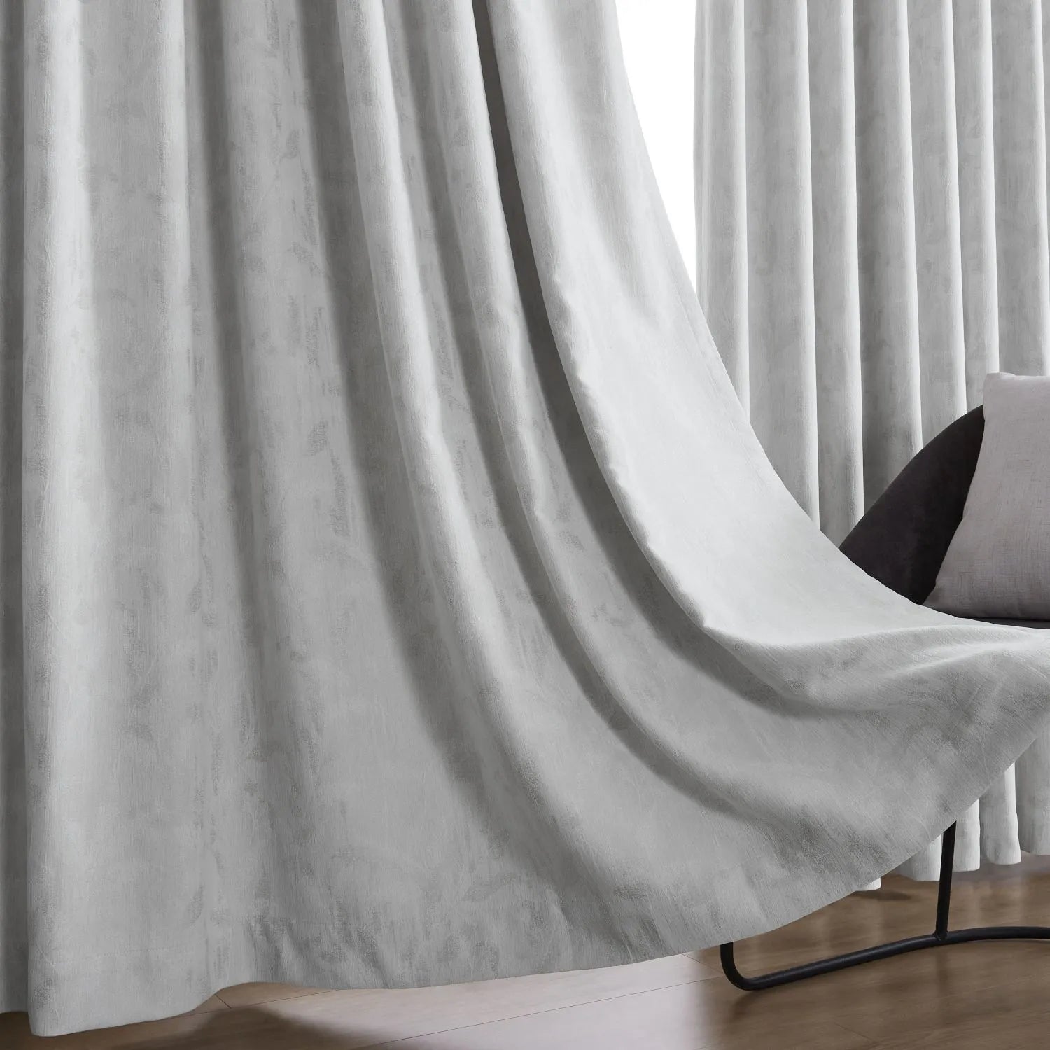 Iris Chenille-like Subtle Damask Curtains