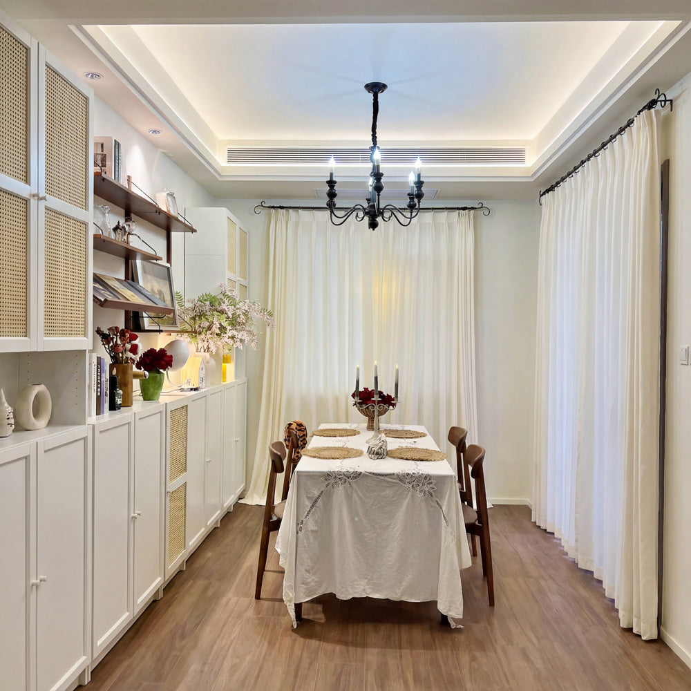 Ivy Vine Leaf Cotton Sheer Curtains