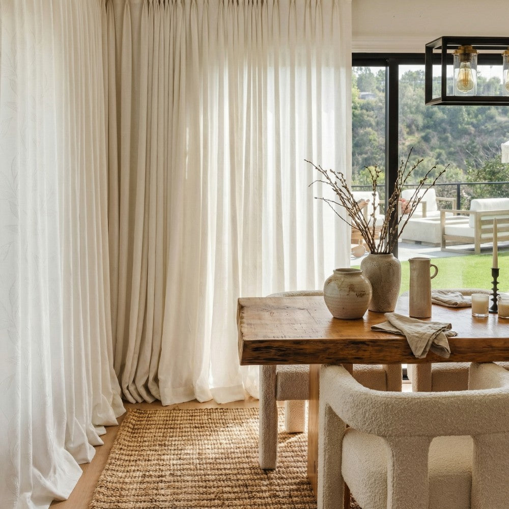 Ivy Vine Leaf Cotton Sheer Curtains