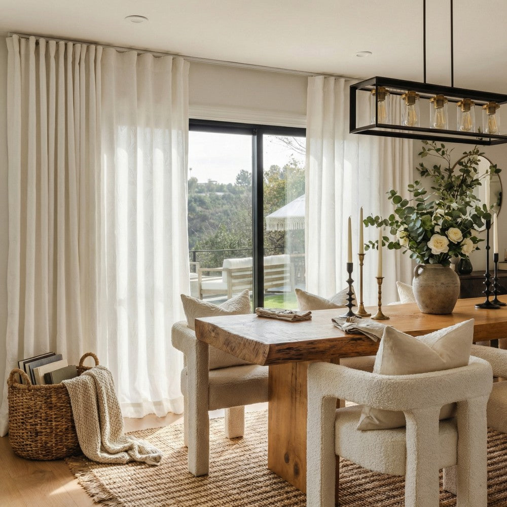 Ivy Vine Leaf Cotton Sheer Curtains