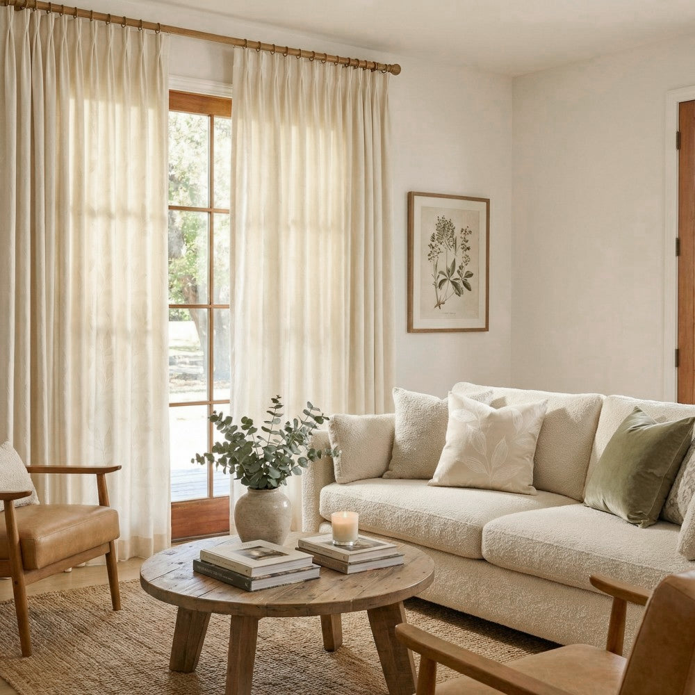 Ivy Vine Leaf Cotton Sheer Curtains