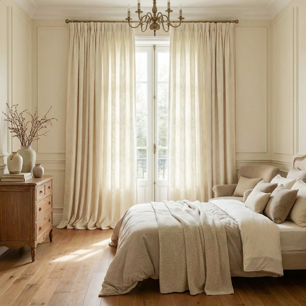 Ivy Vine Leaf Cotton Sheer Curtains