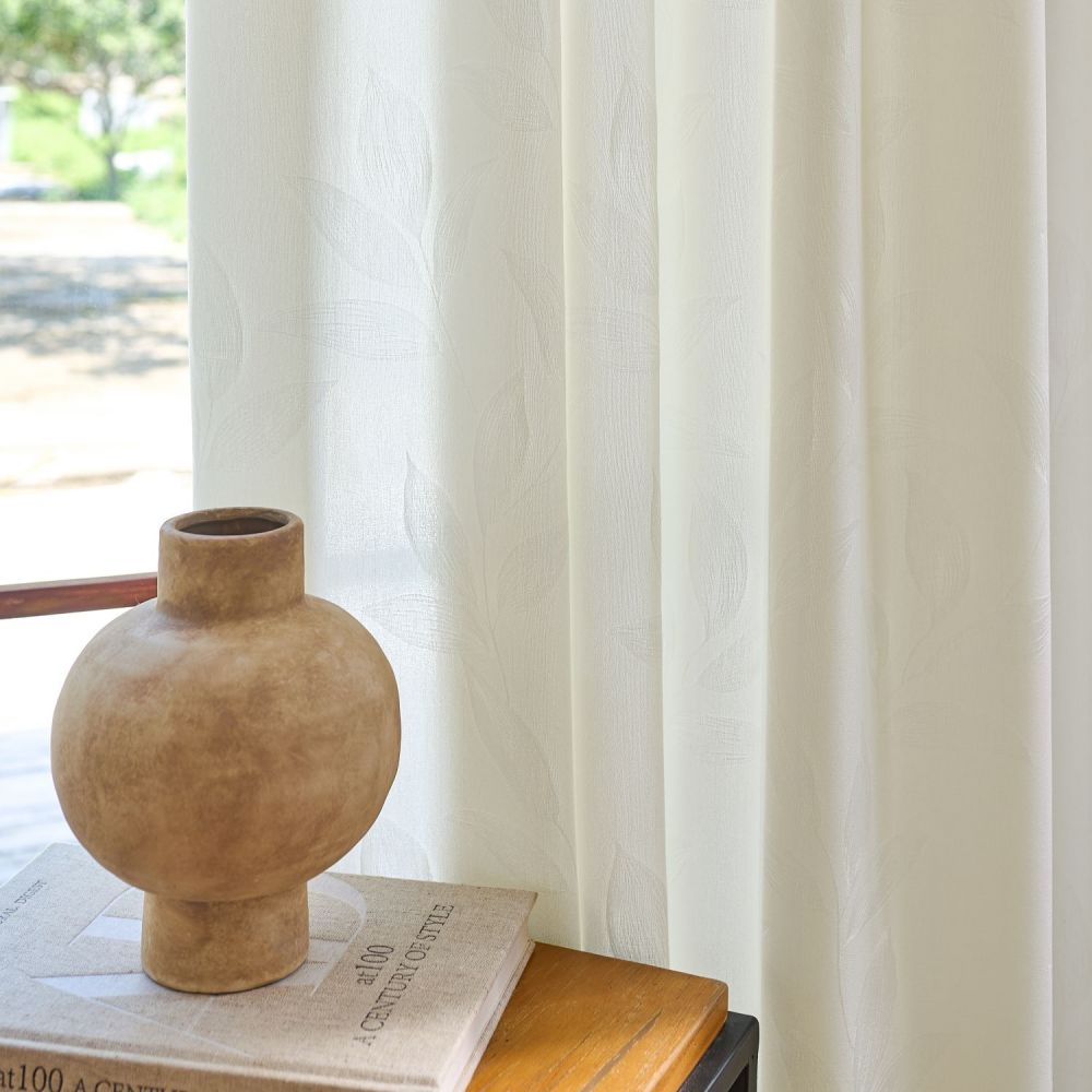 Ivy Vine Leaf Cotton Sheer Curtains