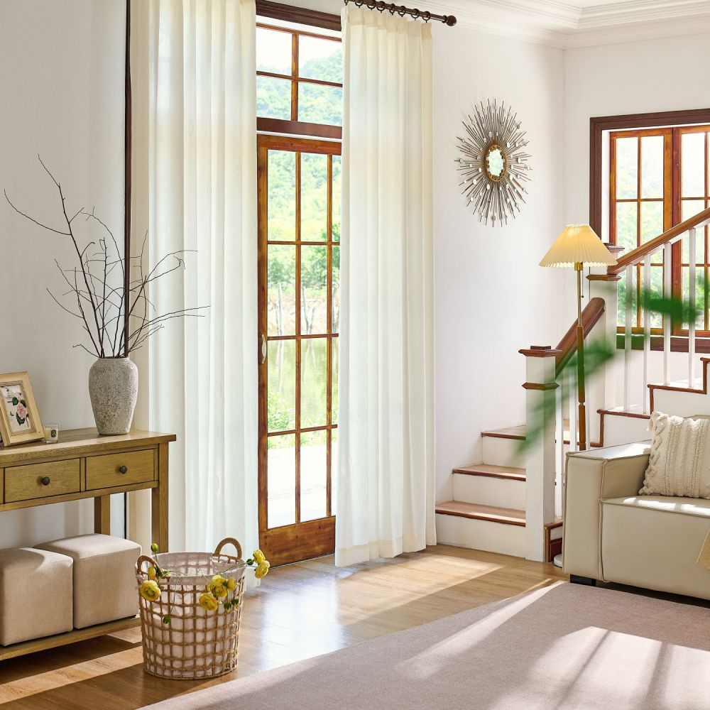 Ivy Vine Leaf Cotton Sheer Curtains