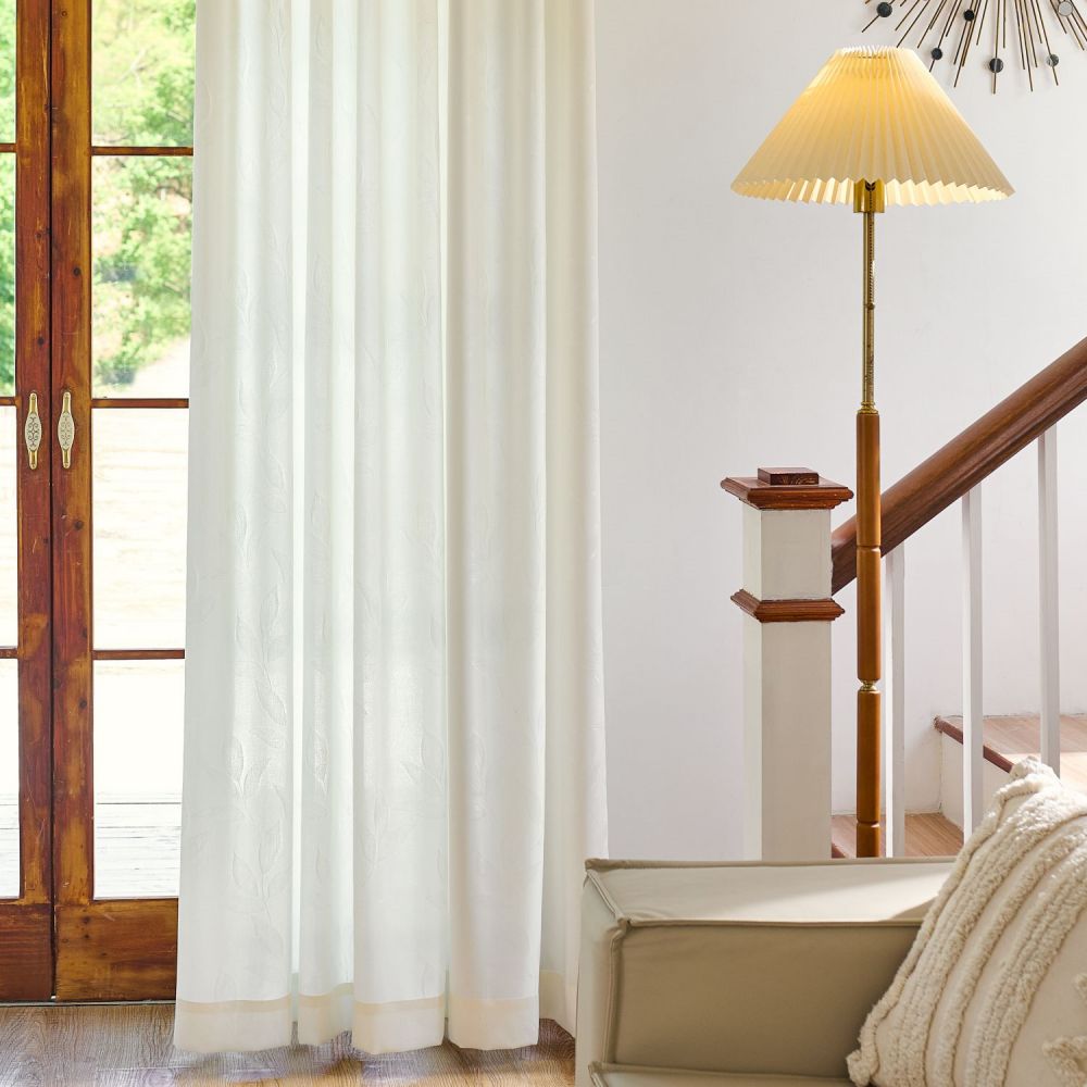 Ivy Vine Leaf Cotton Sheer Curtains