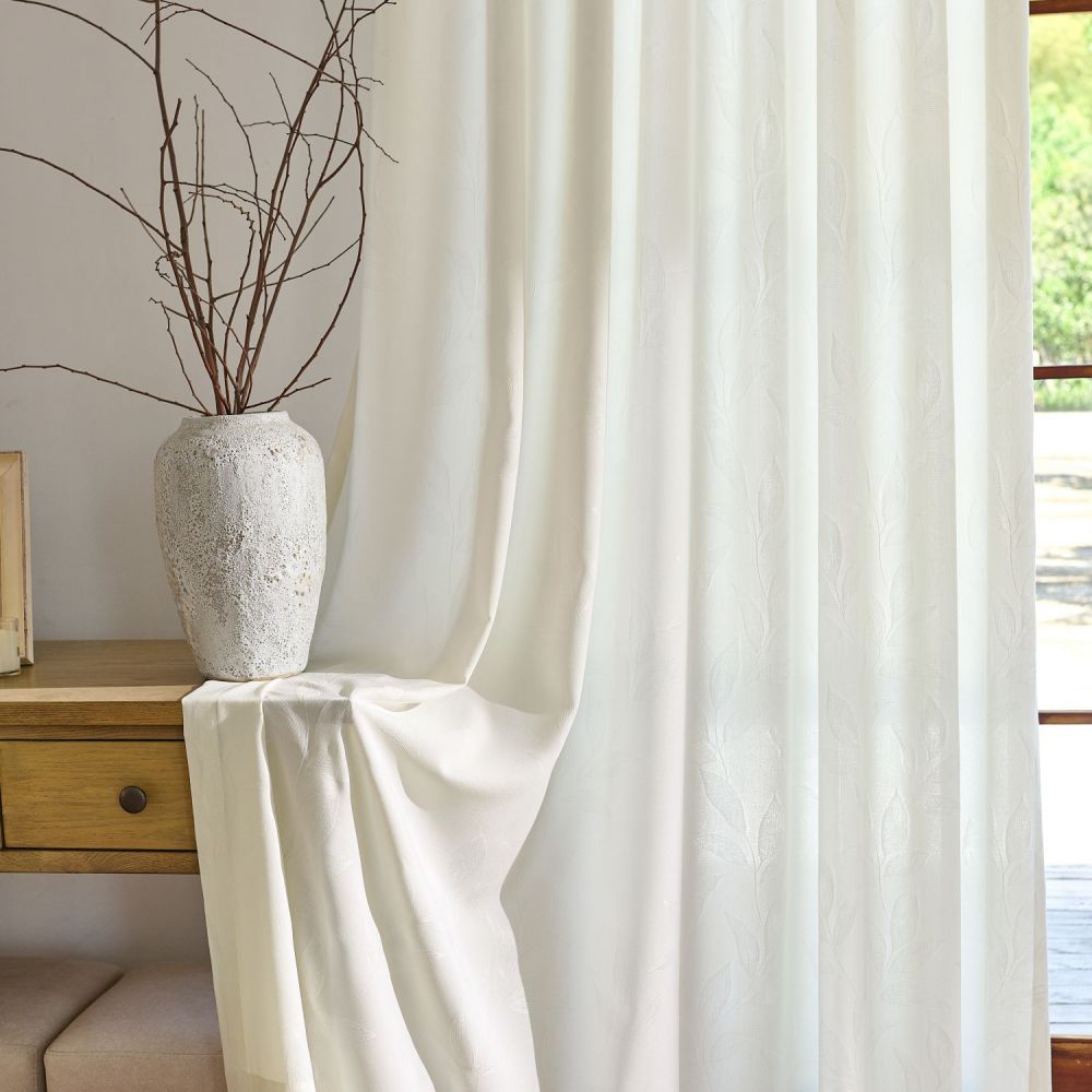Ivy Vine Leaf Cotton Sheer Curtains