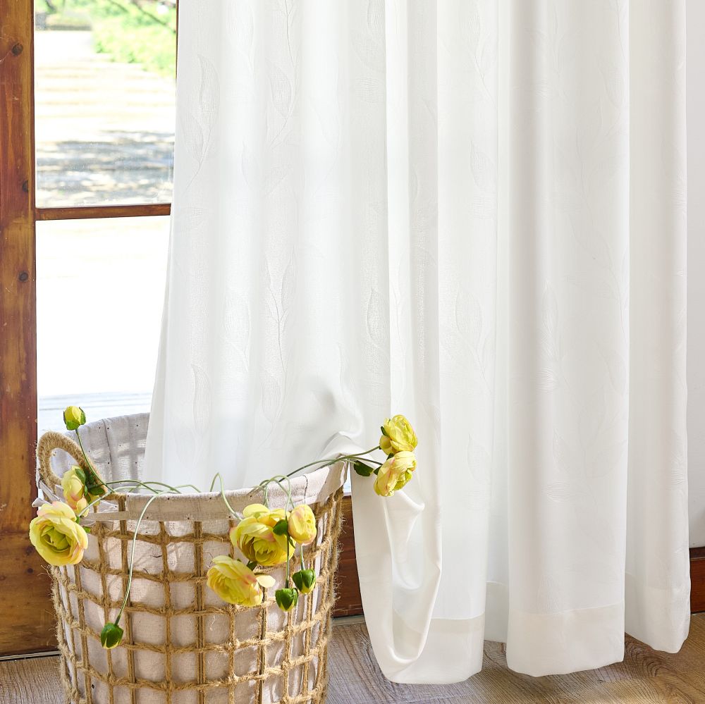 Ivy Vine Leaf Cotton Sheer Curtains