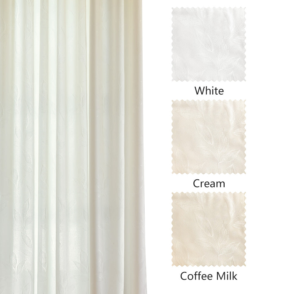 Ivy Vine Leaf Cotton Sheer Curtains