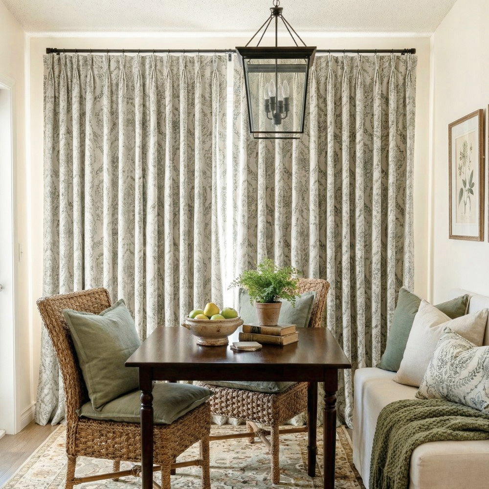 Jolie French Country Style Damak Patterned Curtains