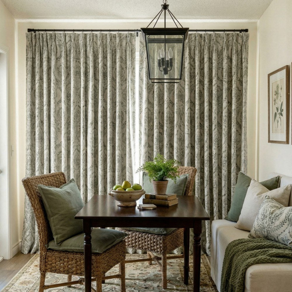 Jolie French Country Style Damak Patterned Curtains