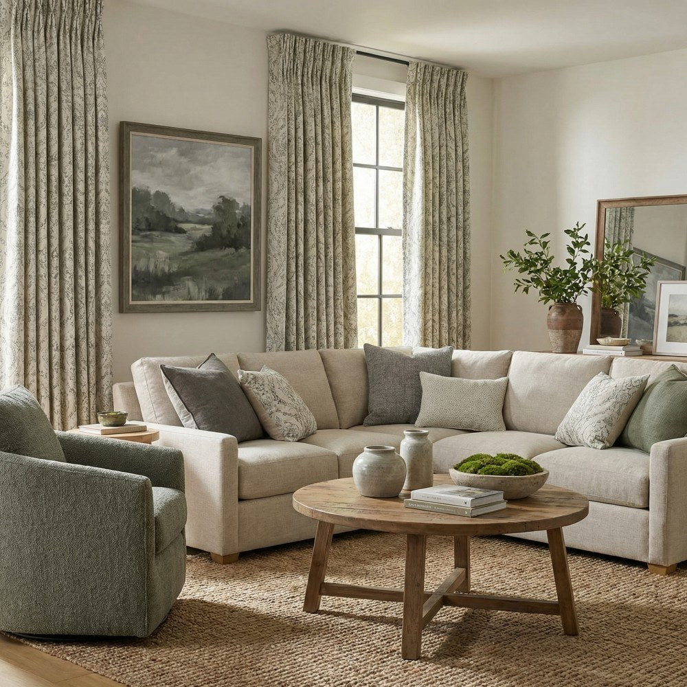 Jolie French Country Style Damak Patterned Curtains