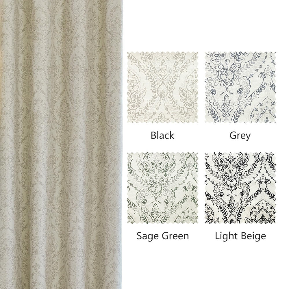 Jolie French Country Style Damak Patterned Curtains