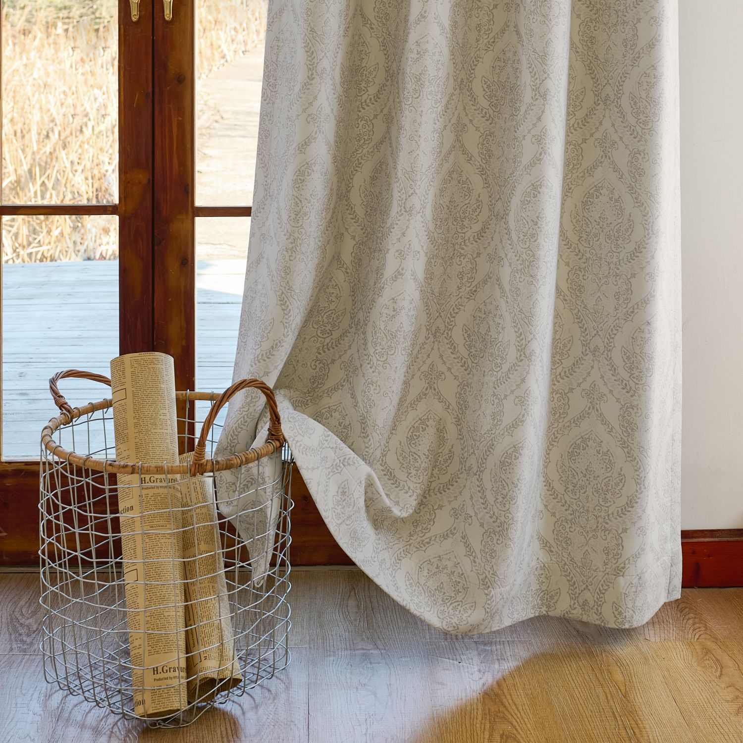 Jolie French Country Style Damak Patterned Curtains