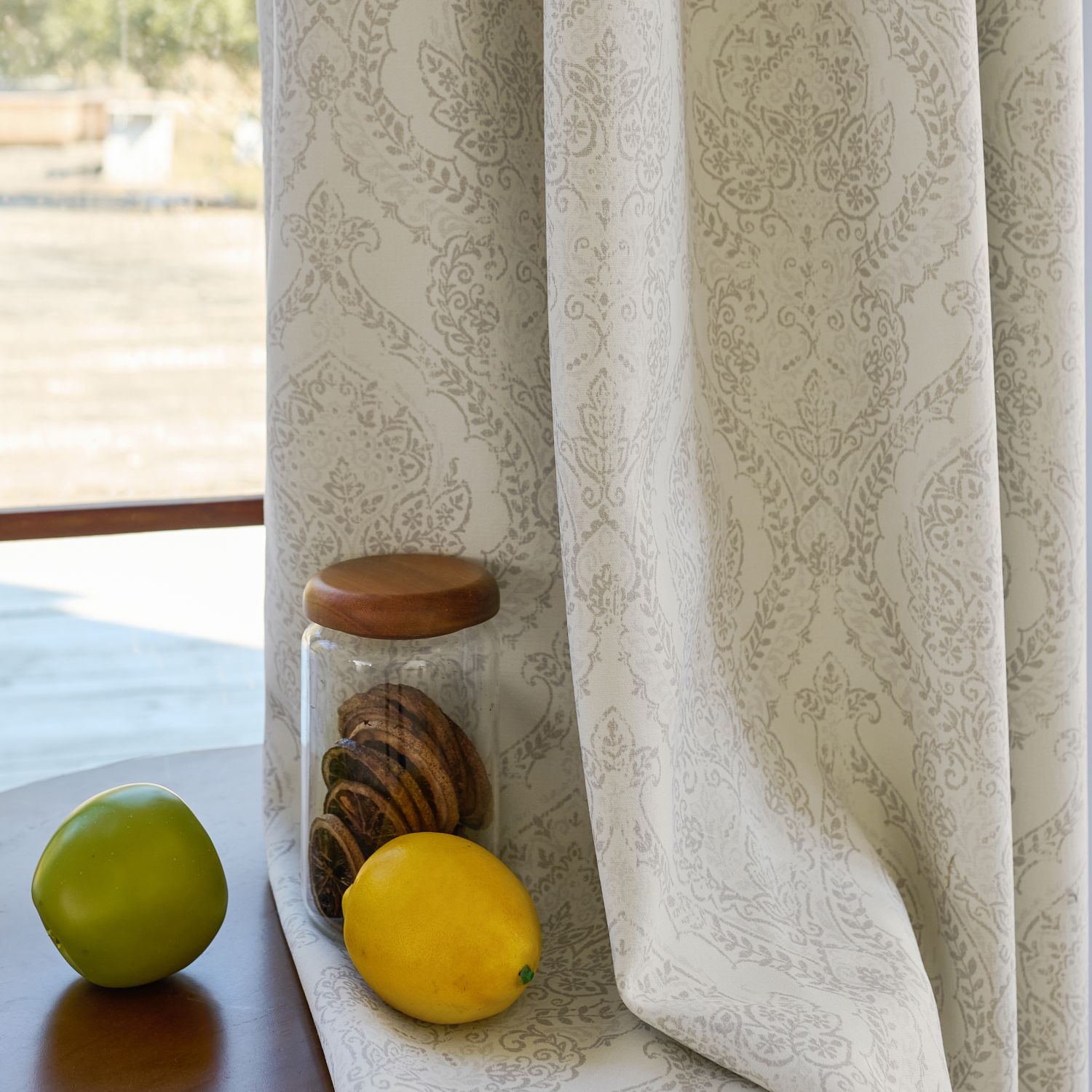 Jolie French Country Style Damak Patterned Curtains