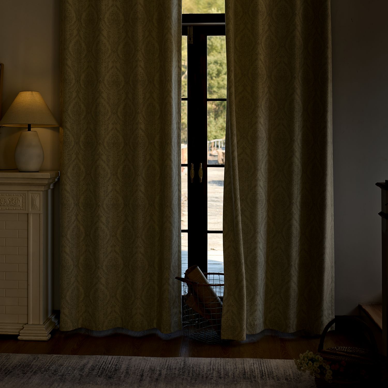 Jolie French Country Style Damak Patterned Curtains