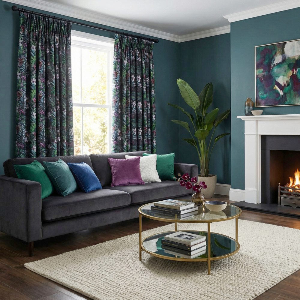 Jonah Green Fancy Garden Printed Curtains