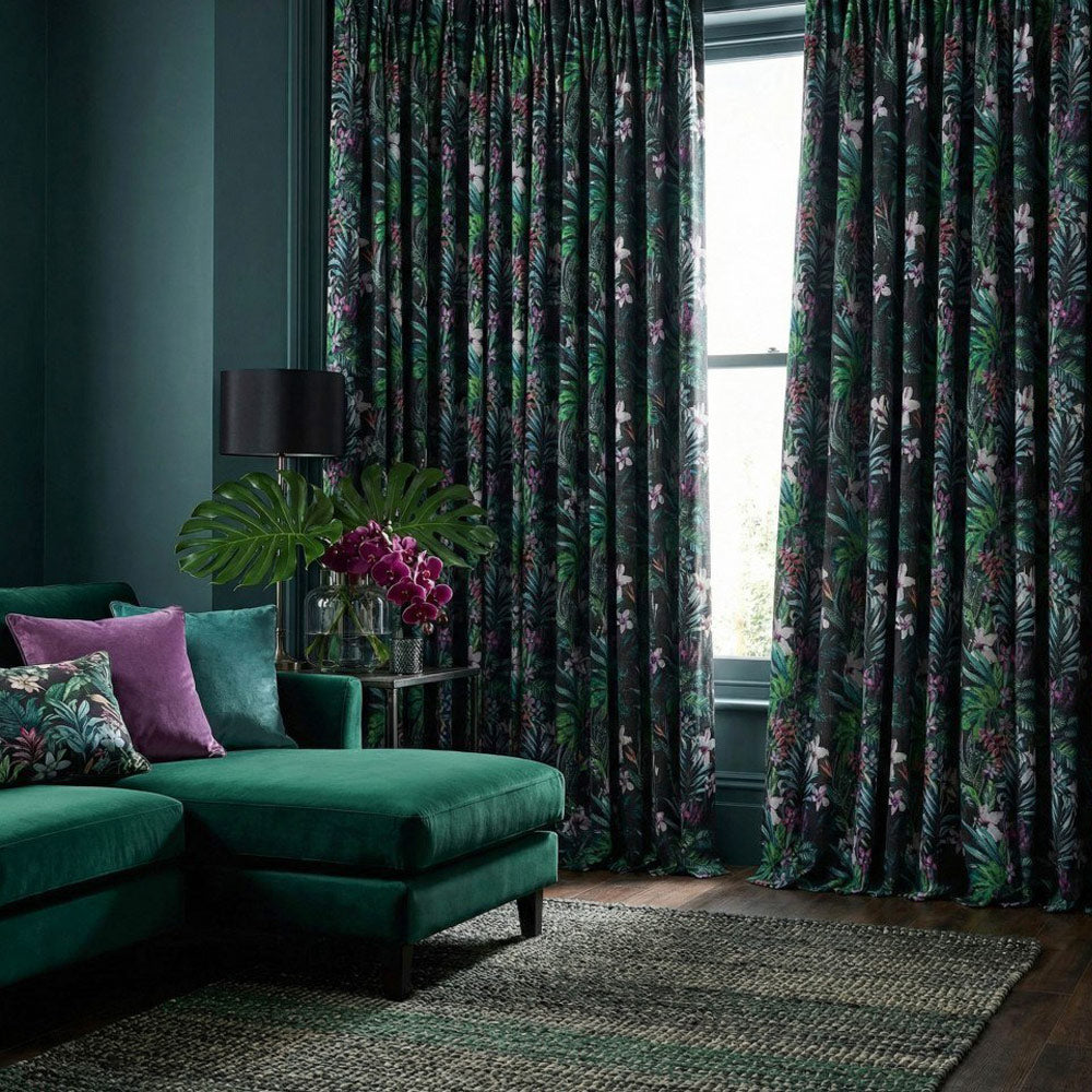 Jonah Green Fancy Garden Printed Curtains
