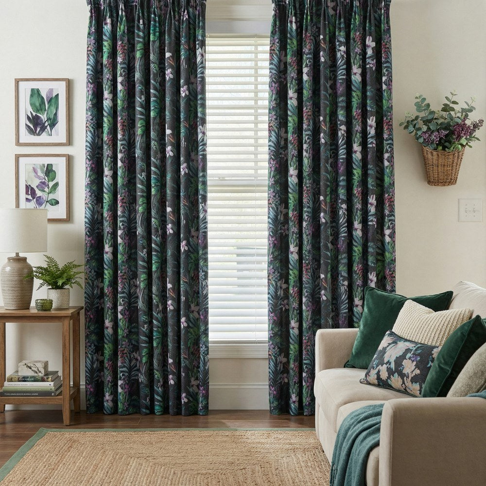 Jonah Green Fancy Garden Printed Curtains