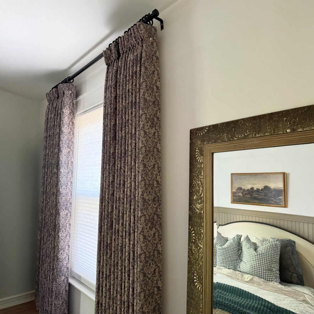 Josephine Printed Damask Linen Custom Curtains