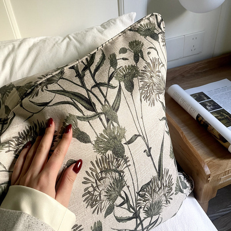 Julia Green Printed Sage Floral Curtains