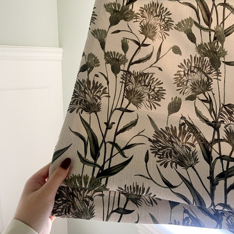 Julia Sage Floral Custom Roman Shade