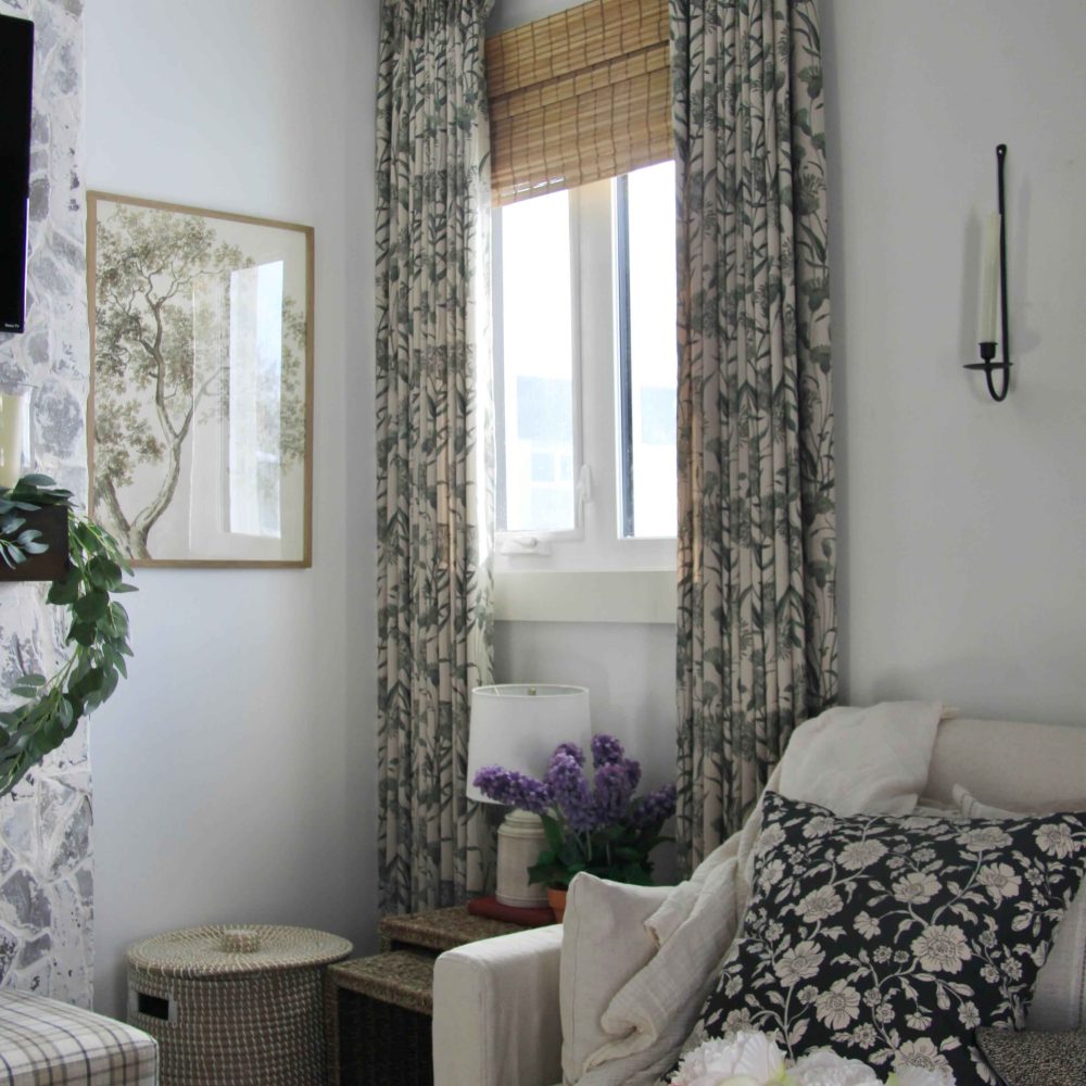 Julia Green Printed Sage Floral Curtains