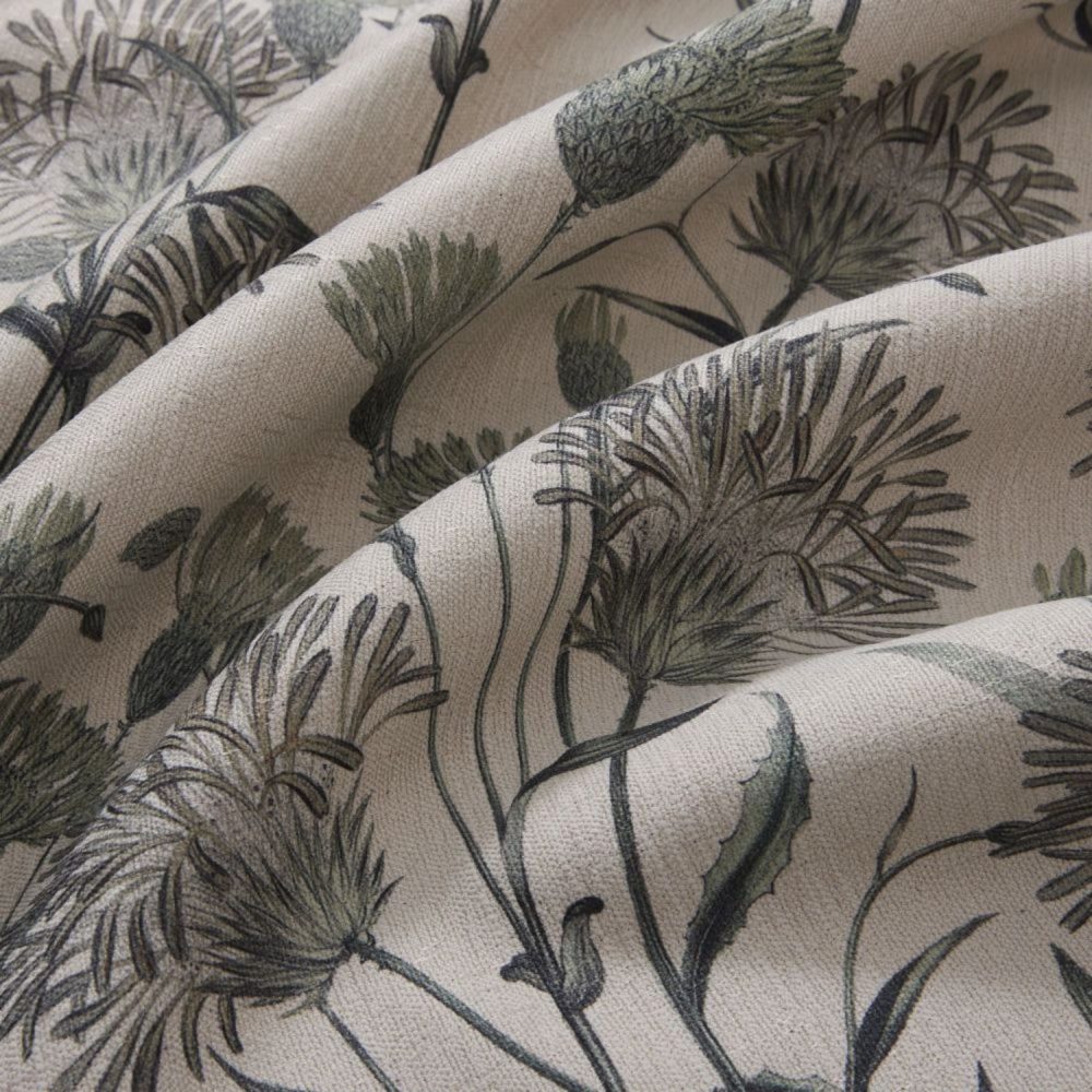 Julia Green Printed Sage Floral Curtains
