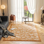 Kamy Warm Ochre Botanical Scroll Polypropylene Rug