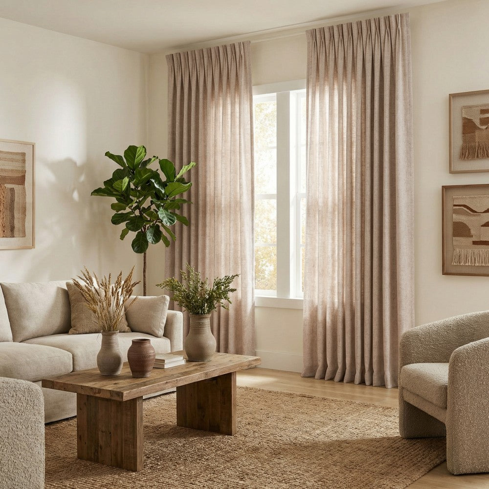 Keily Classic Faux Linen Curtains