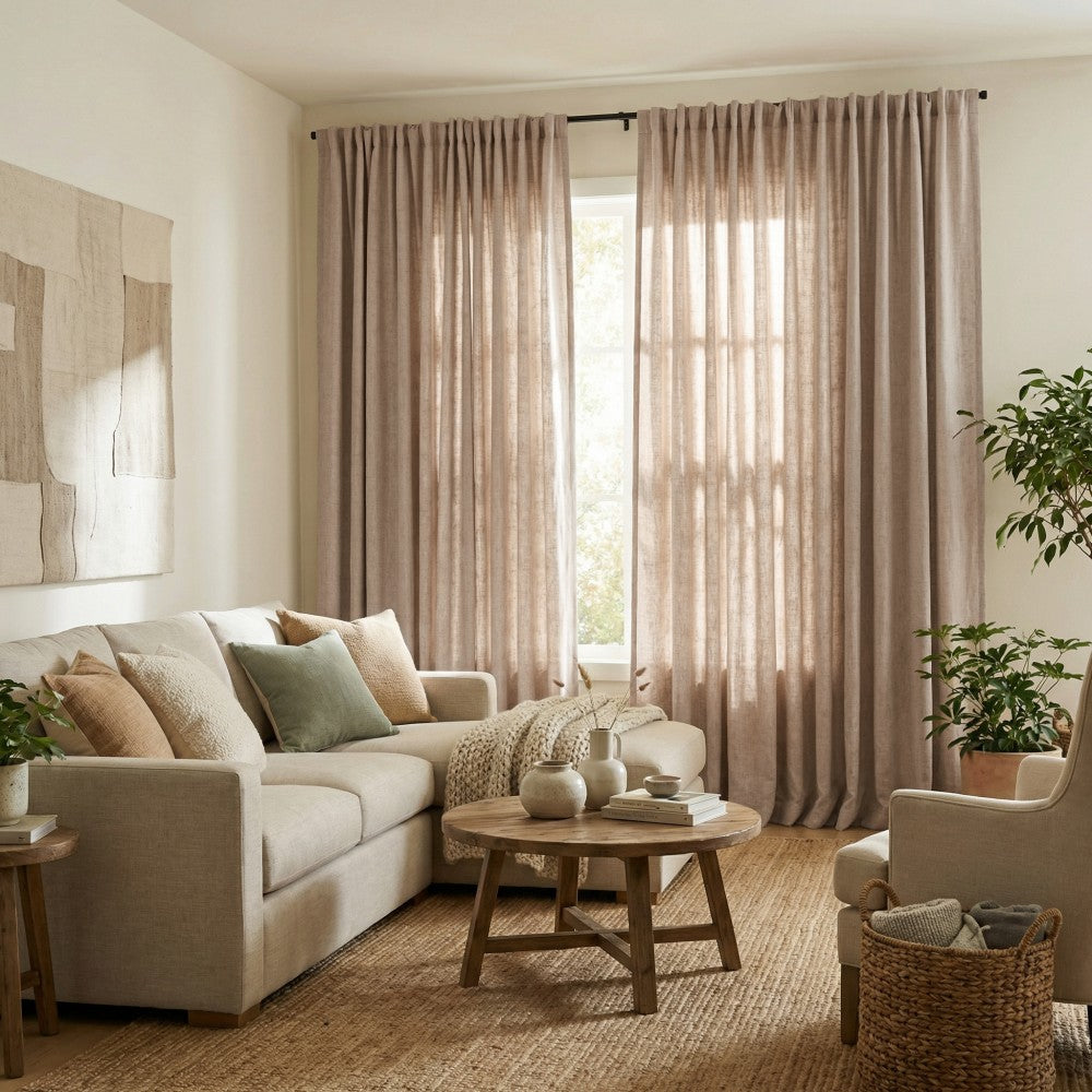 Keily Classic Faux Linen Curtains