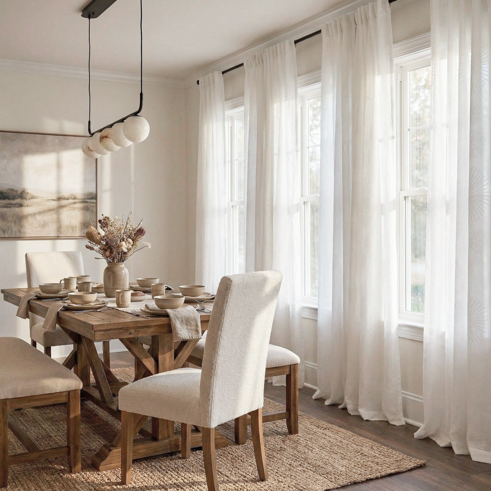 Keira Embossed Fireworks Sheer Curtains