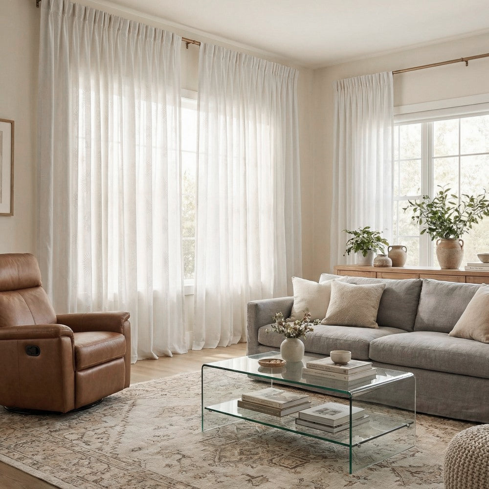 Keira Embossed Fireworks Sheer Curtains