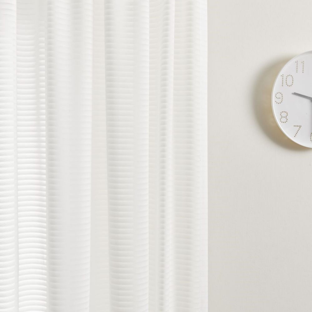 Kerry Striped White Sheer Curtains