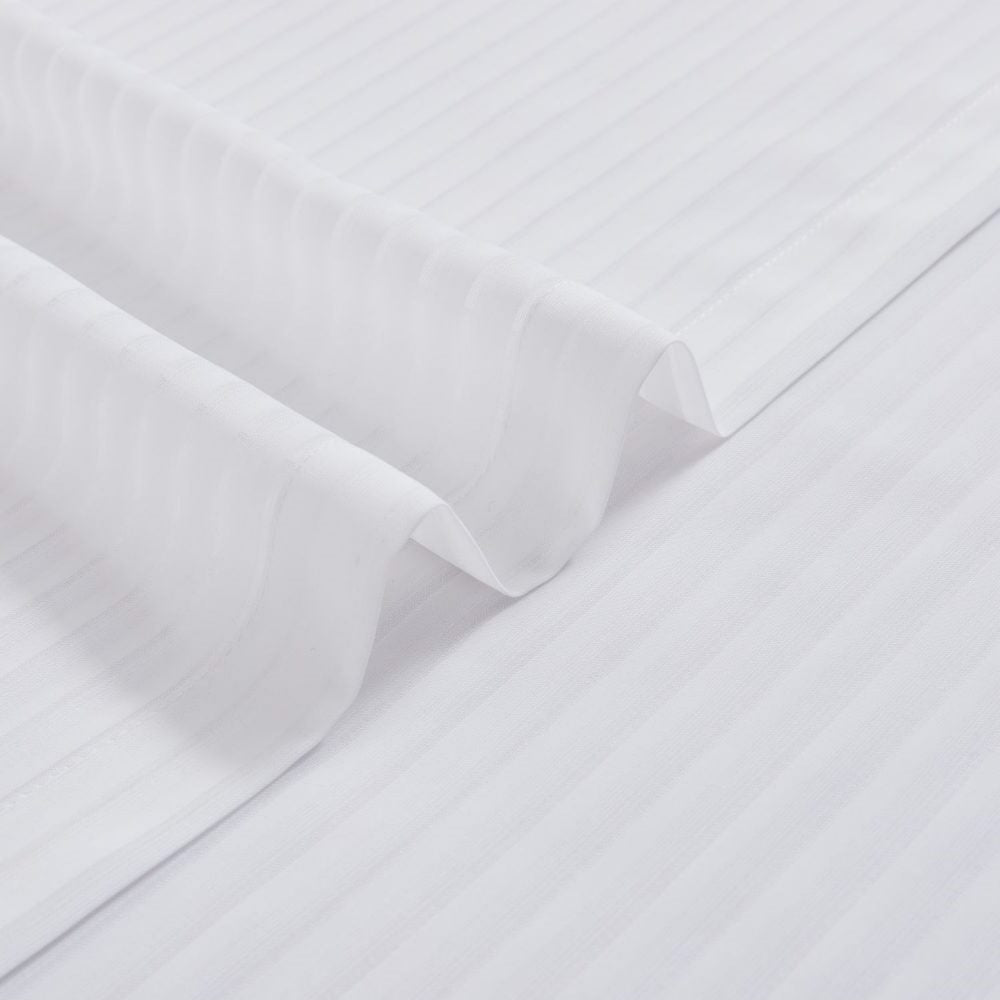 Kerry Striped White Sheer Curtains